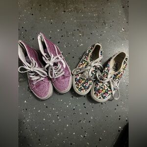 BUMDLE SHOE DEAL Toddler Little girls Vans size 12.5 pink floral high top low